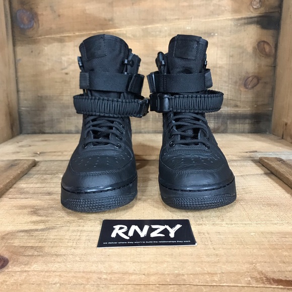 NEW Nike SF Air Force 1 High Triple Black - Picture 2 of 7